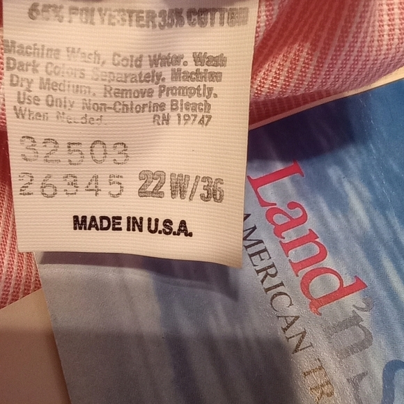 Land's End vintage pink & white striped wide bottoms capris size 22 NWT - Picture 11 of 13